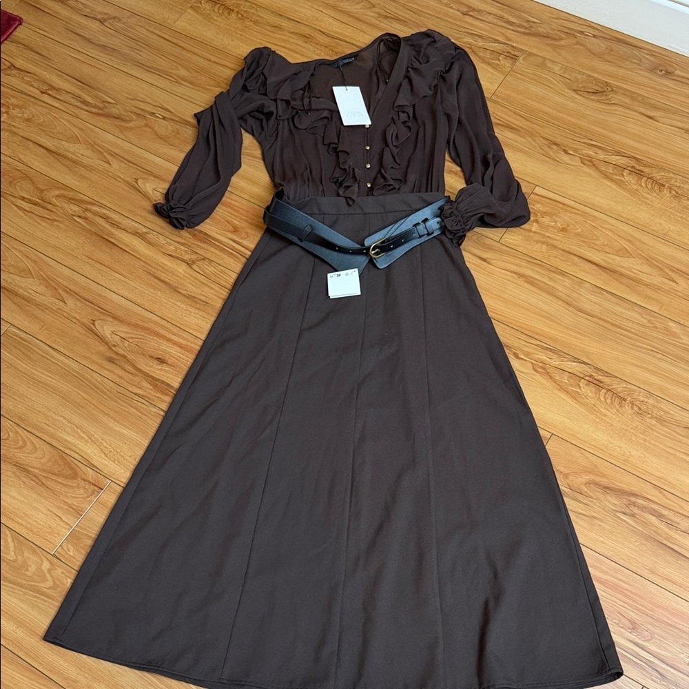 Zara Elegant Brown Women's dress - Picture 2 of 2